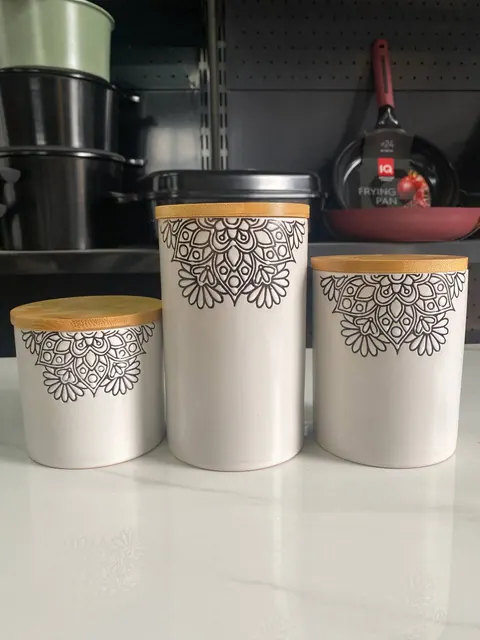 Ємності для зберігання з бамбуковою кришкою